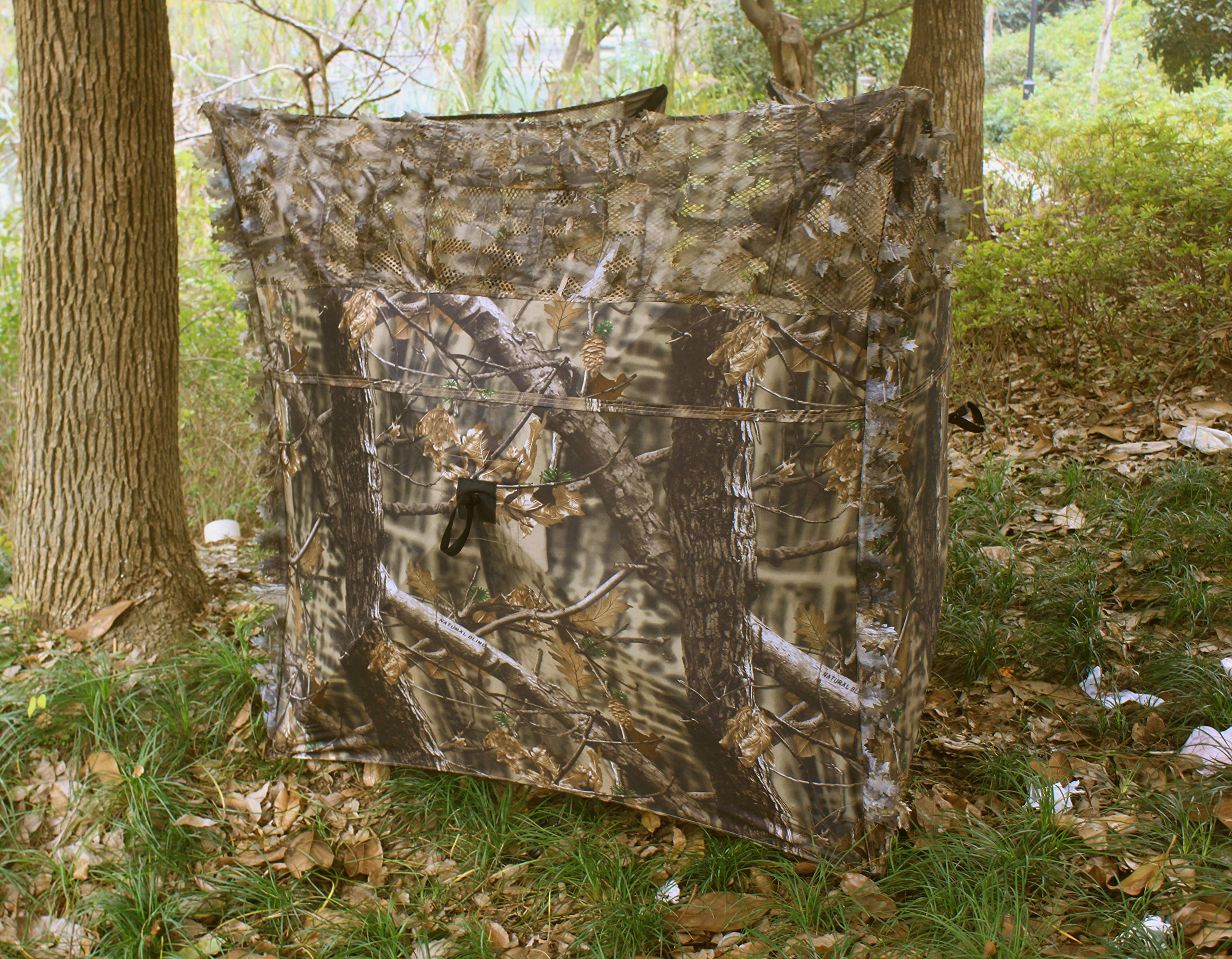 AUSCAMOTEK Leafy Blind see-through mesh offers clear vision with concealment