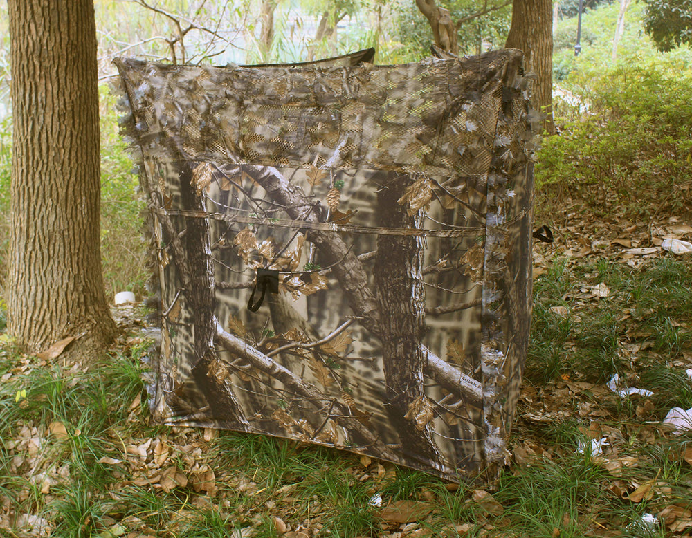 AUSCAMOTEK Leafy Blind see-through mesh offers clear vision with concealment