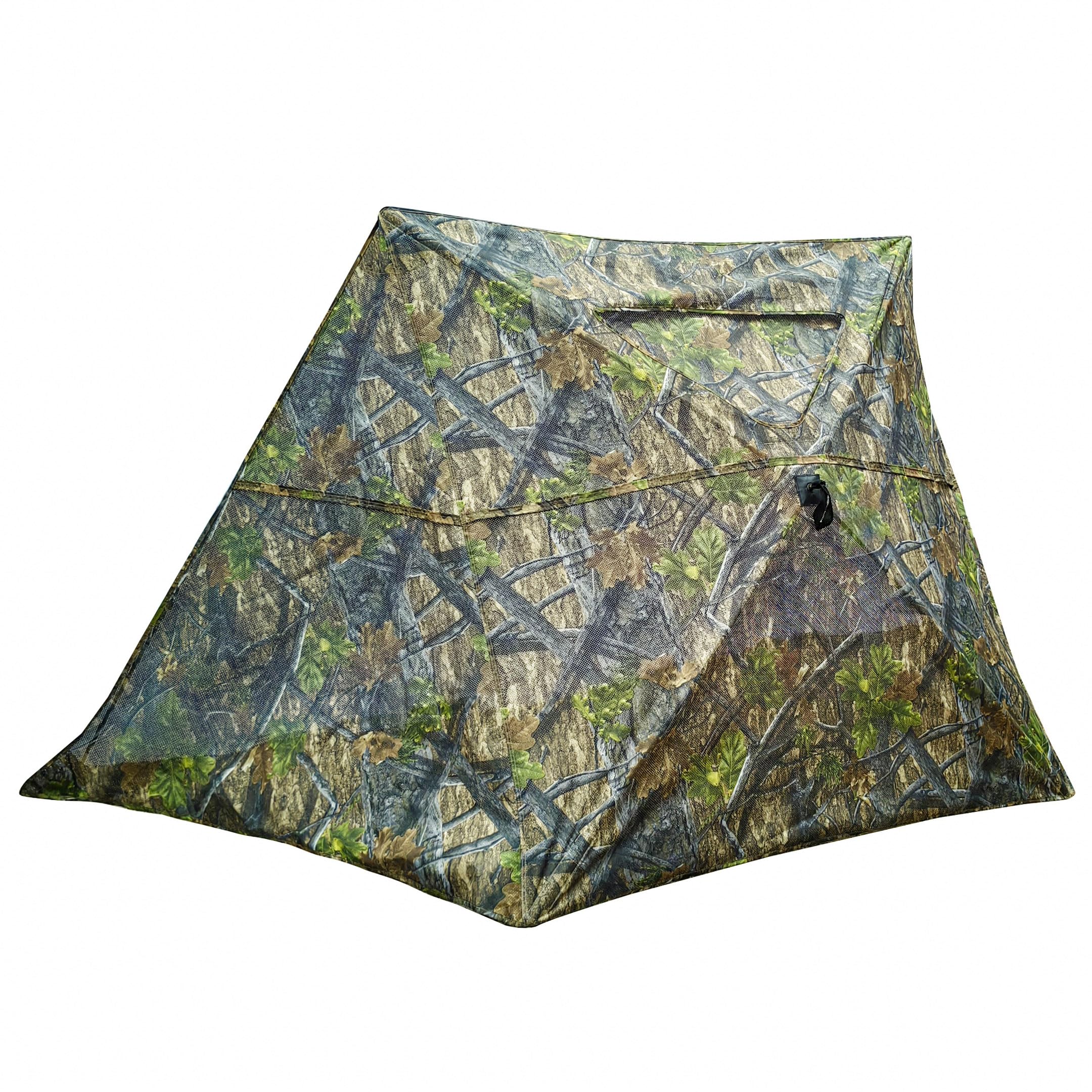 AUSCAMOTEK see-through mesh central panel detail highlighting clear visibility and stealth in the blind.