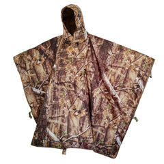 AUSCAMOTEK wetland camo hunting poncho blends with marsh reeds for covert approaches.