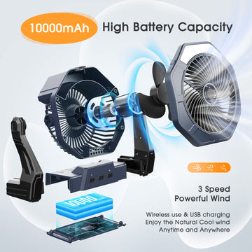 Ausic 10000mAh battery supports long-lasting cooling on camping trips