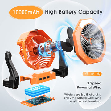 Ausic 330-degree rotation with hook design directs airflow anywhere