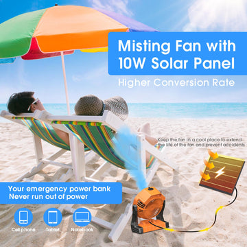 Ausic 8-inch portable outdoor fan suitable for travel, beach, and campsite