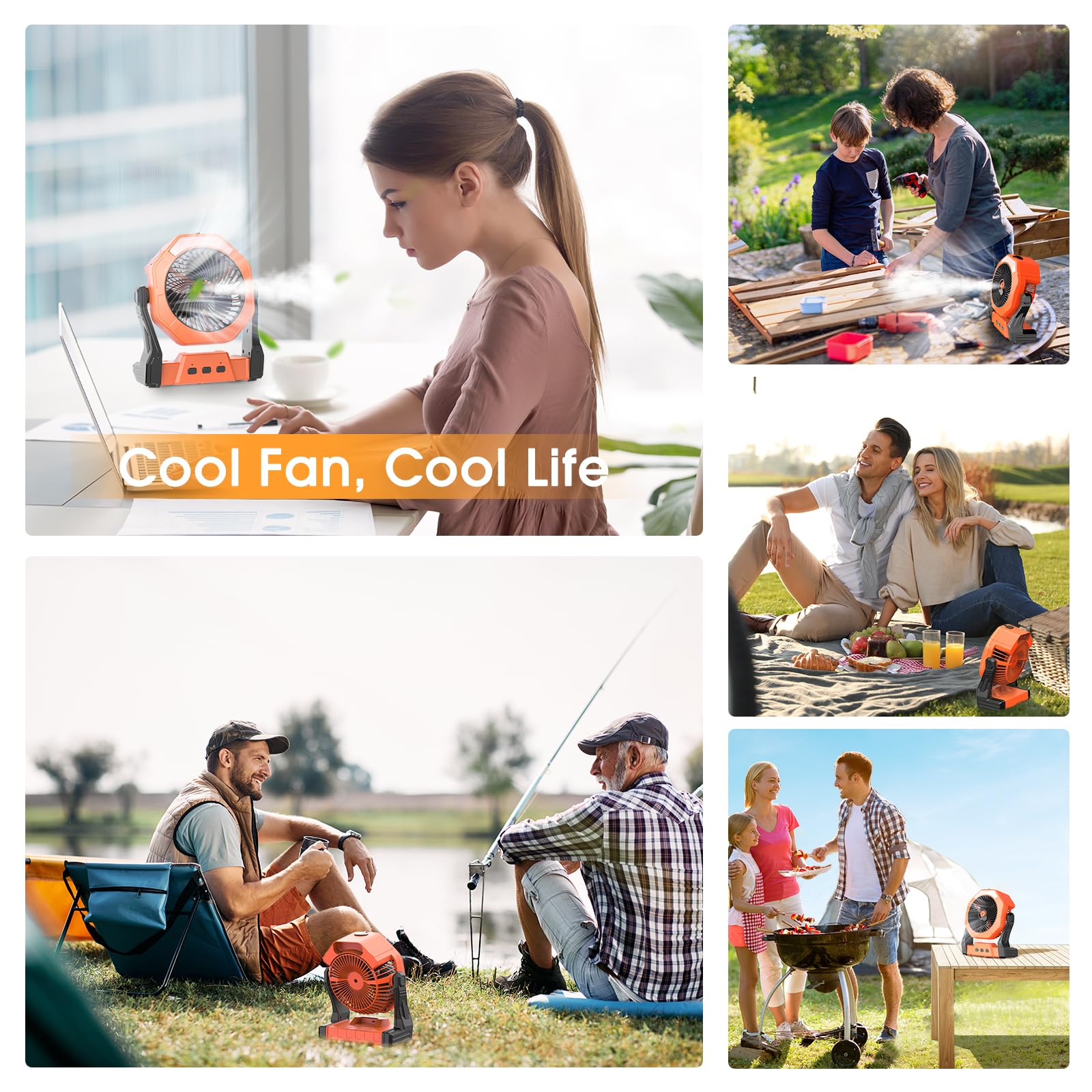 Ausic multi-use outdoor fan with USB compatibility for devices