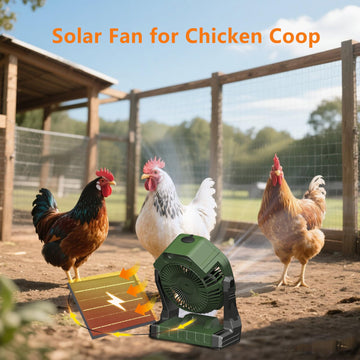 Ausic rechargeable portable fan ideal for beach trips and chicken coops.