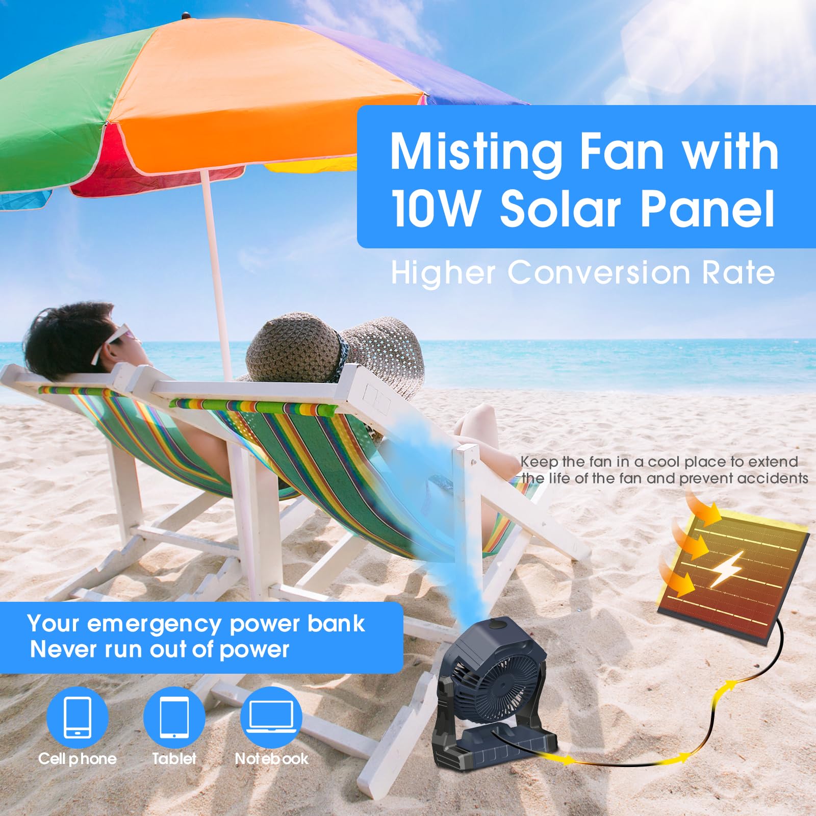 Ausic 10W solar panel demonstrates efficient charging for extended outdoor use