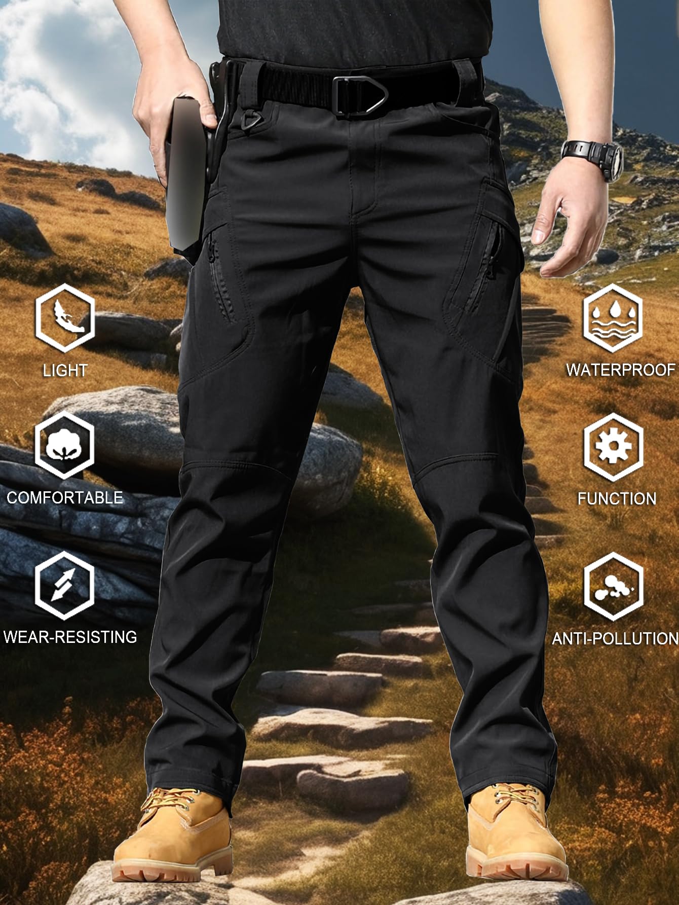 AUTIWITUA men's tactical cargo pants ripstop durability withstands rugged hikes