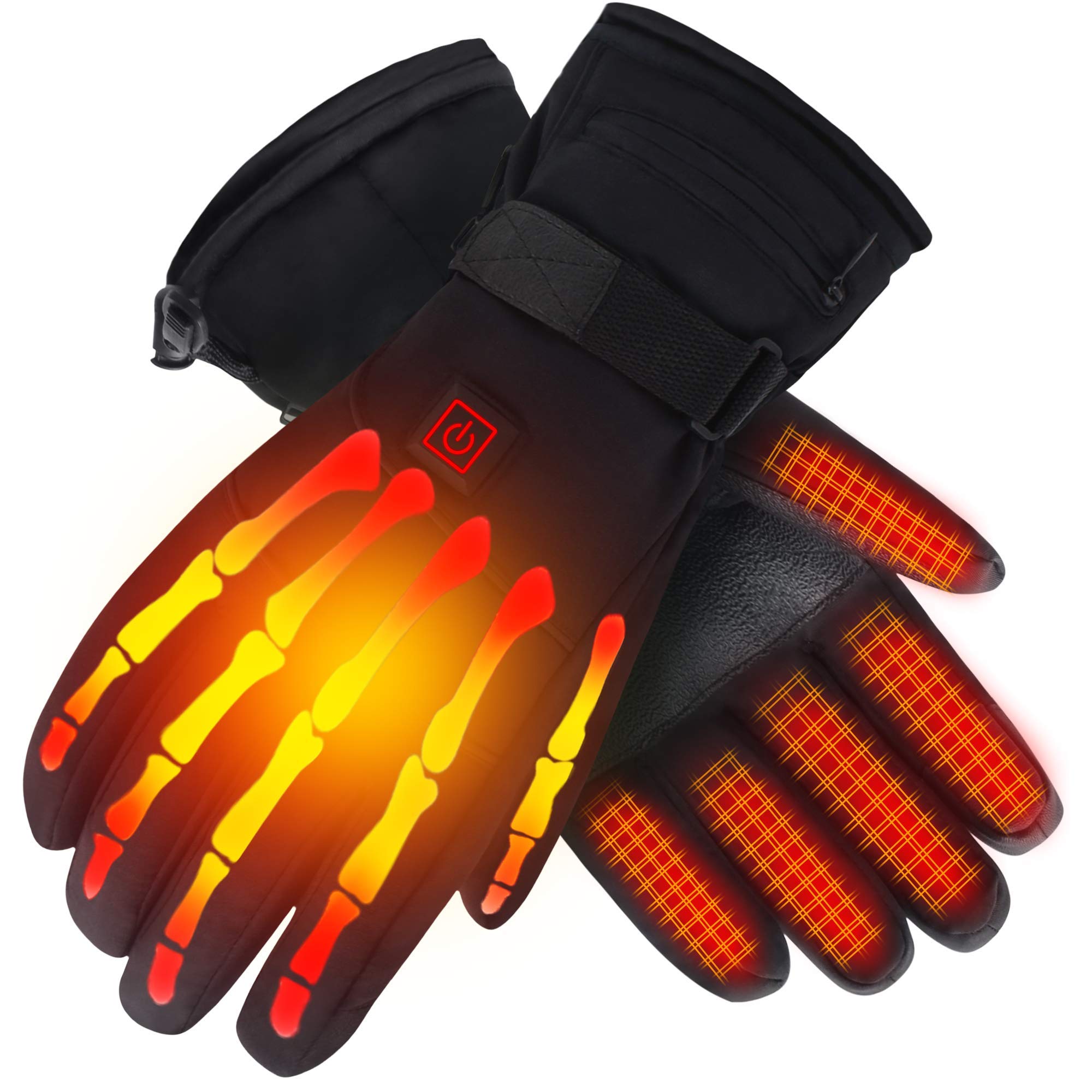 Autocastle heated gloves palm-heat focus keeps hands warm during skiing.