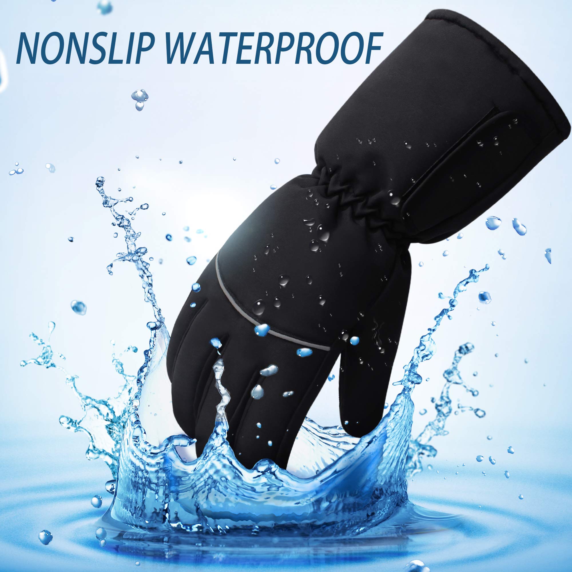 Autocastle heated gloves fingertips with touchscreen control ready use