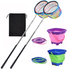 Autokcan 2PCS telescopic fishing nets with buckets - assembled and ready