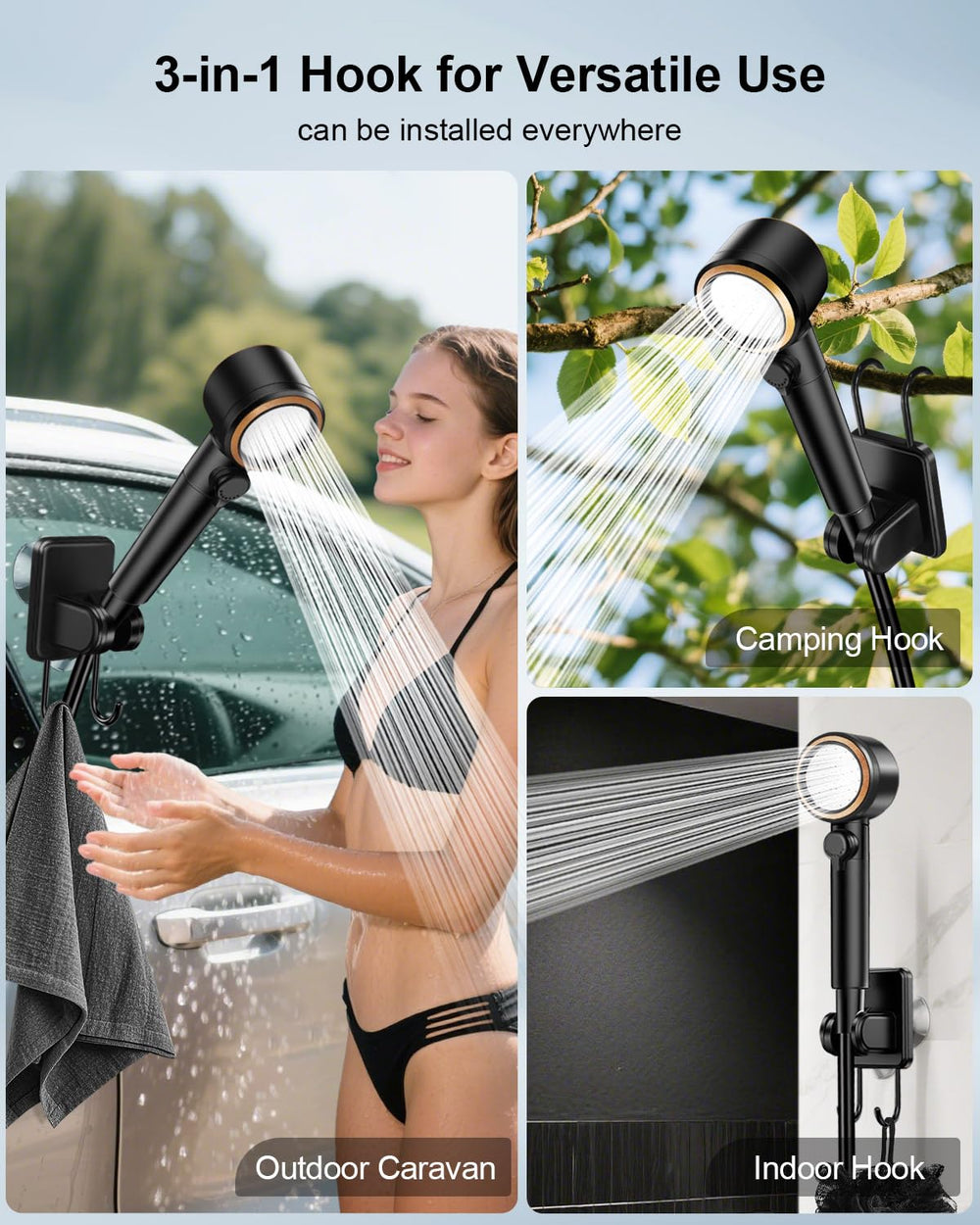 AUTOPkio battery-display clearly shows status and temperature for easy, informed shower control.