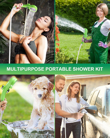 AUTOPkio camping shower hanging-bracket enables easy drying and setup.