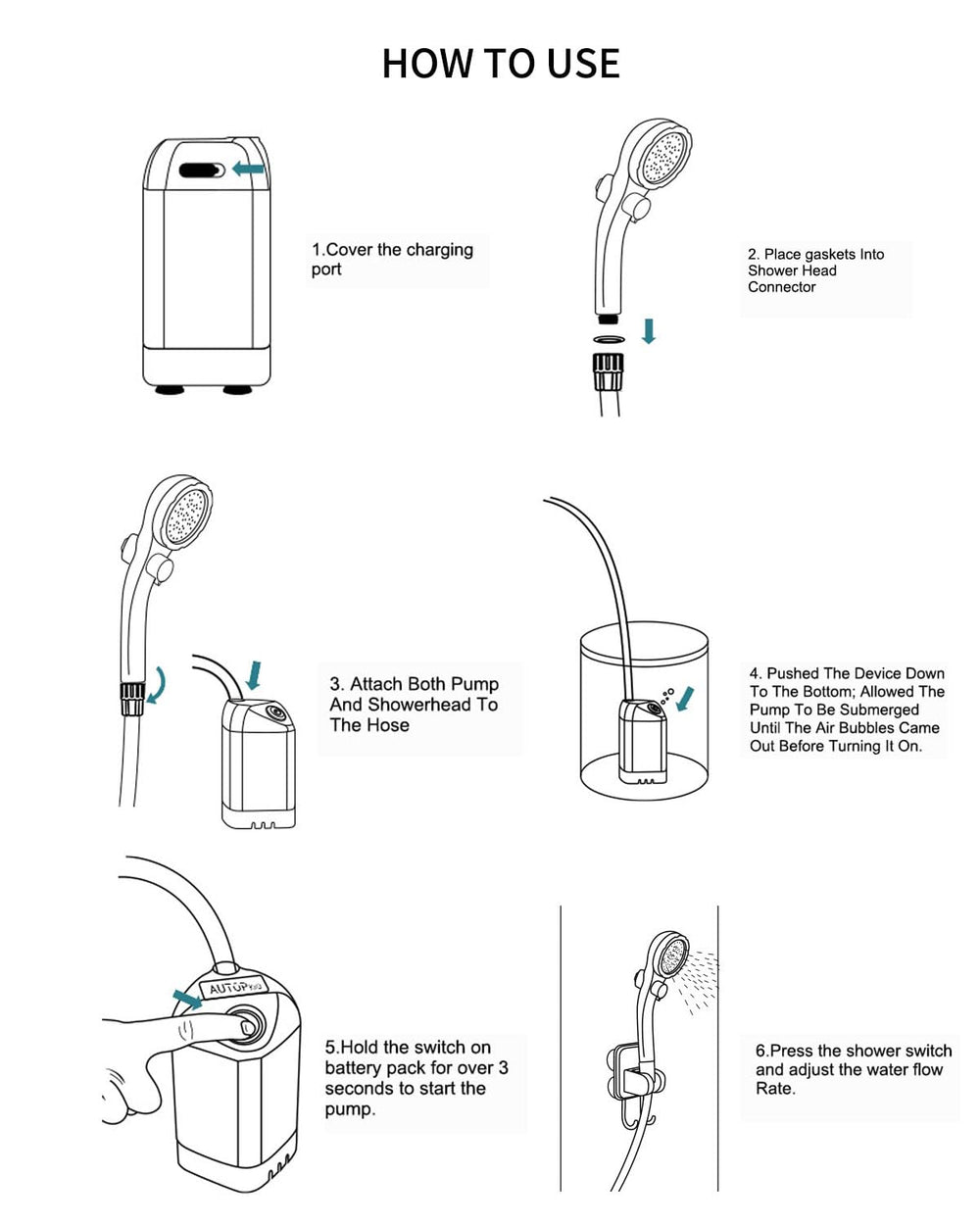 AUTOPkio camping shower multiuse supports camping, pet baths, and car washes.