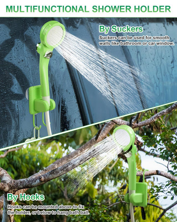 AUTOPkio camping shower tilt-90-degrees helps aim water precisely.