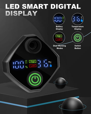AUTOPkio digital display highlights water temperature and battery status