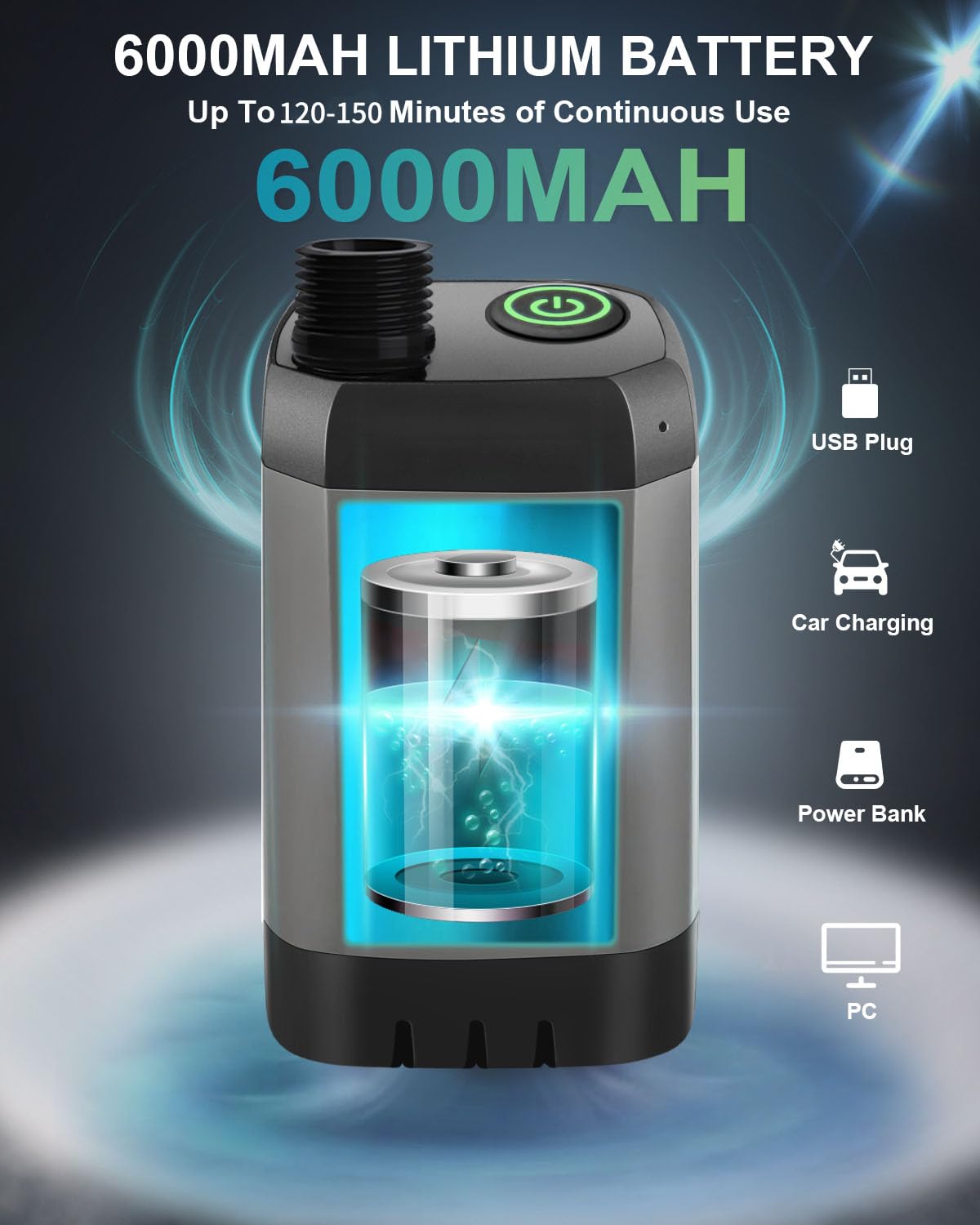 AUTOPkio camping shower LED display highlights battery, temperature, and mode for easy monitoring