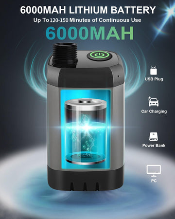 AUTOPkio camping shower LED display highlights battery, temperature, and mode for easy monitoring