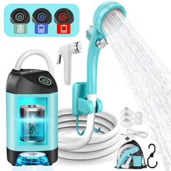 AUTOPkio portable camping shower pump delivers steady outdoor water flow for trips.