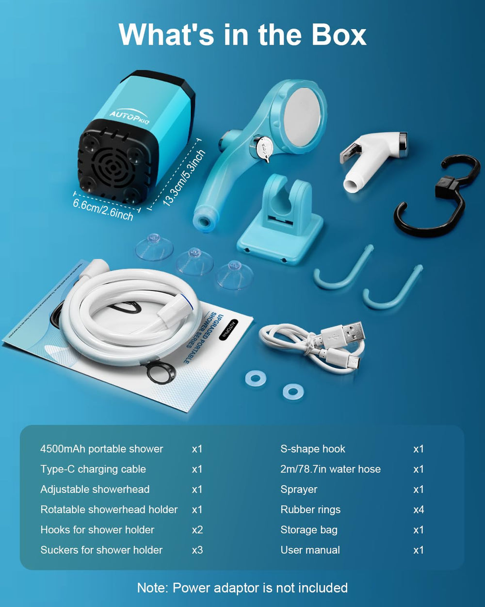 AUTOPkio versatile holder and hooks adapt to tents, walls, or car windows.