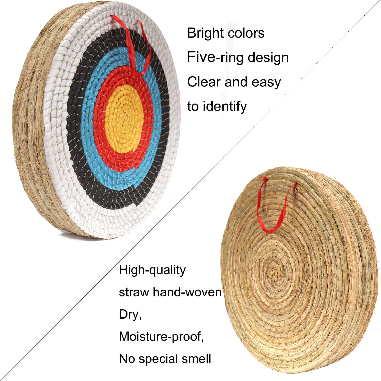 AUVIM archery target straw layered close view demonstrates layered construction for practice.