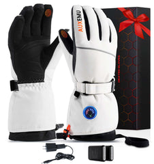 Auxemu heated gloves front view for all-day cold-weather wear