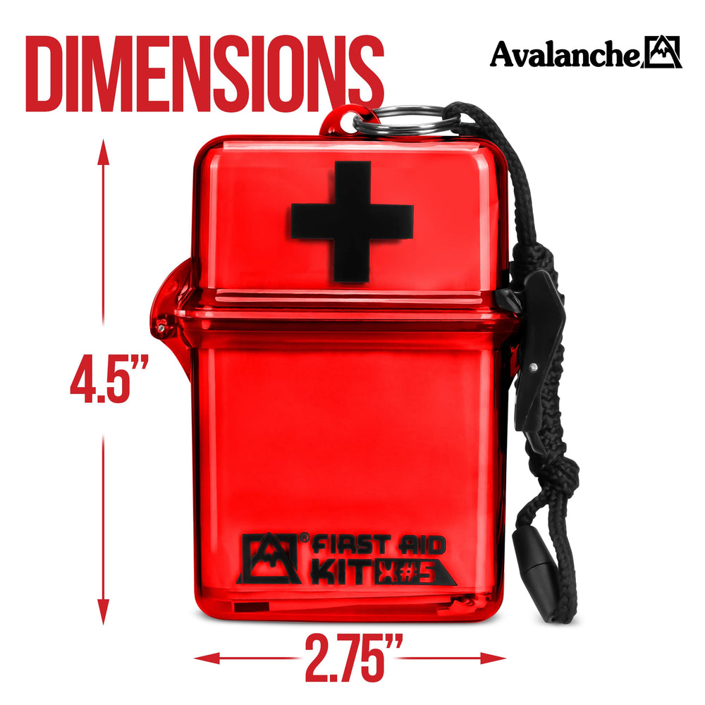 Avalanche compact first aid kit ideal for travel and everyday use.