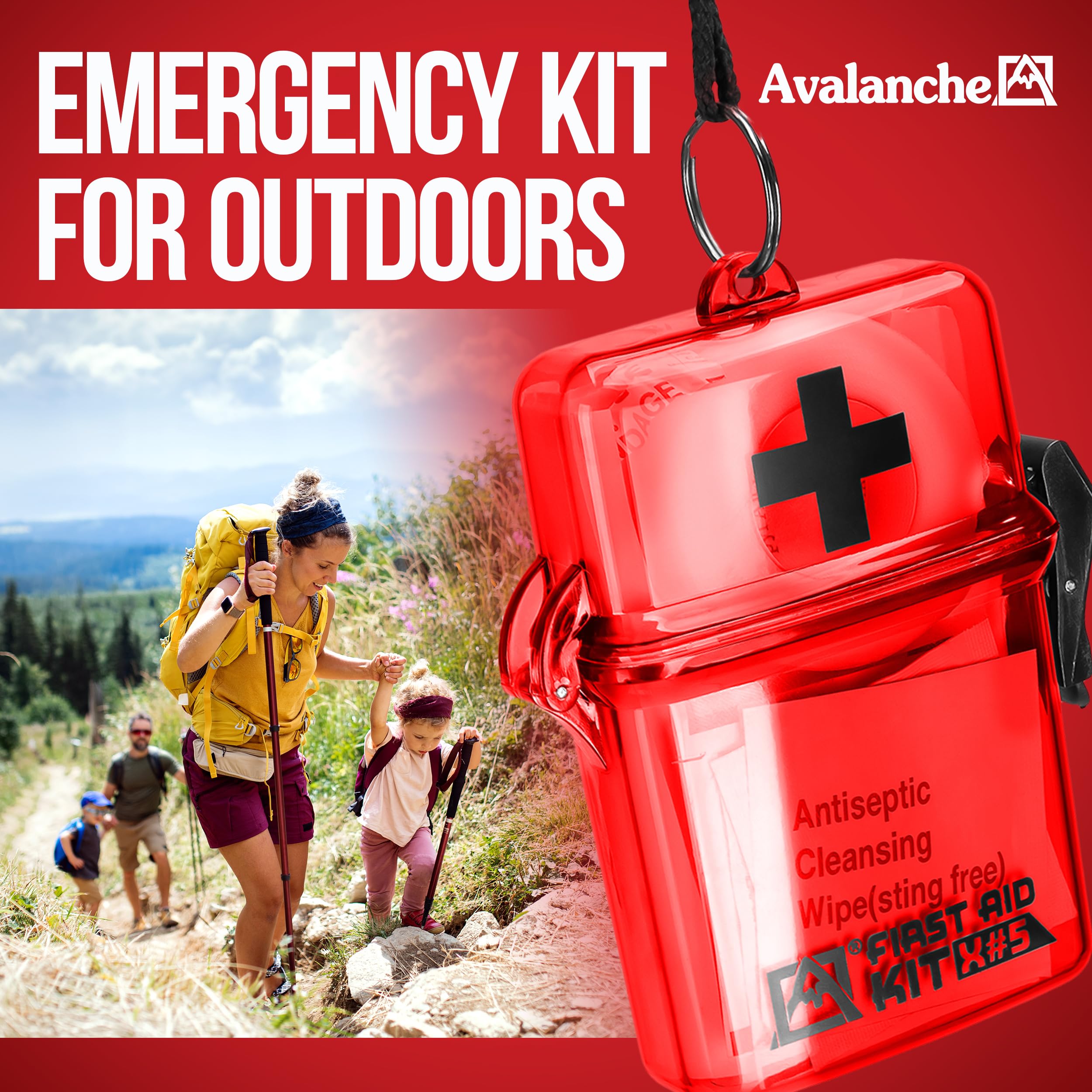 Avalanche kit designed for car, camping, and sport accessibility.