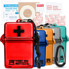 Avalanche mini first aid kit inside a waterproof hard case for travel readiness.
