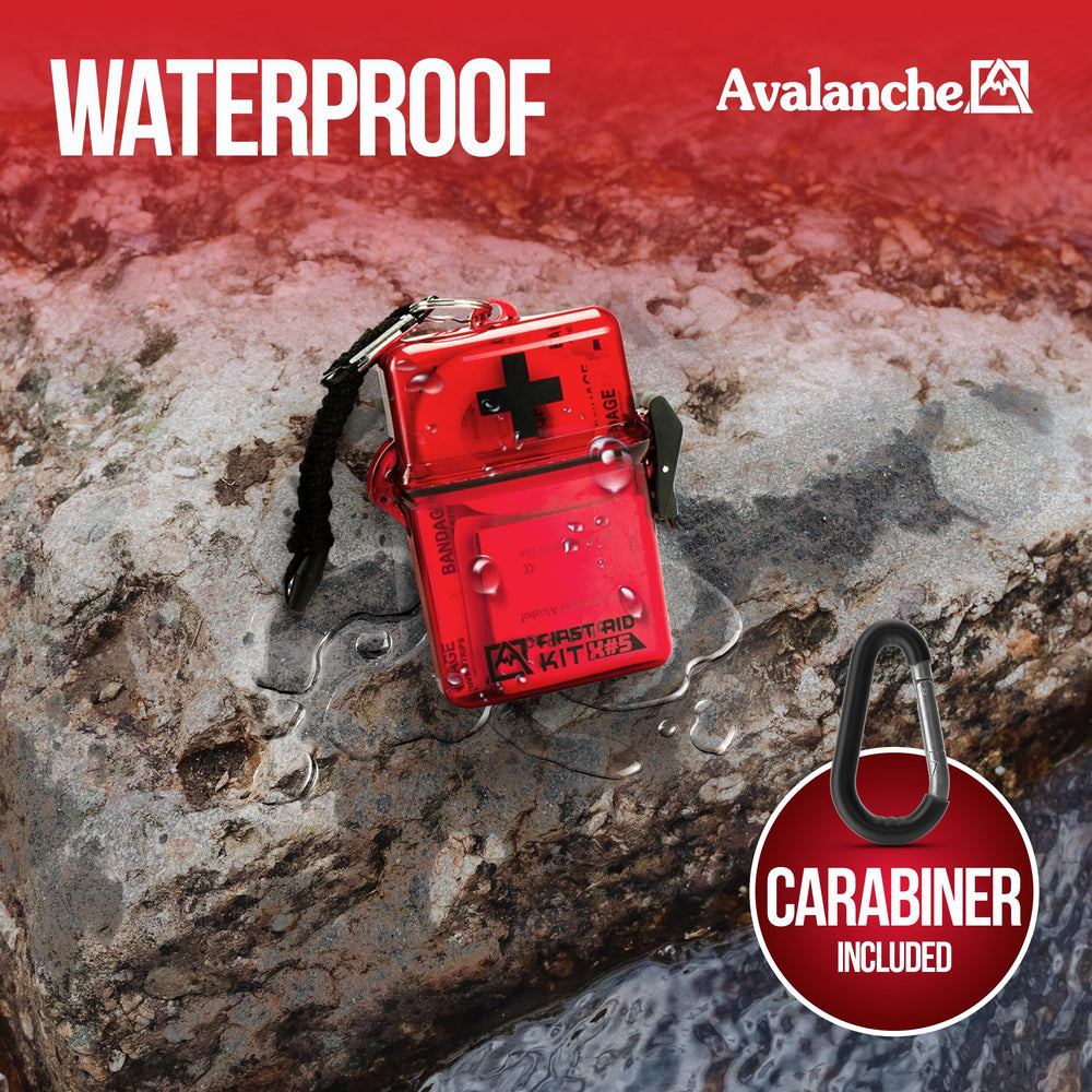 Avalanche mini kit showing compact portability for outdoor activities.