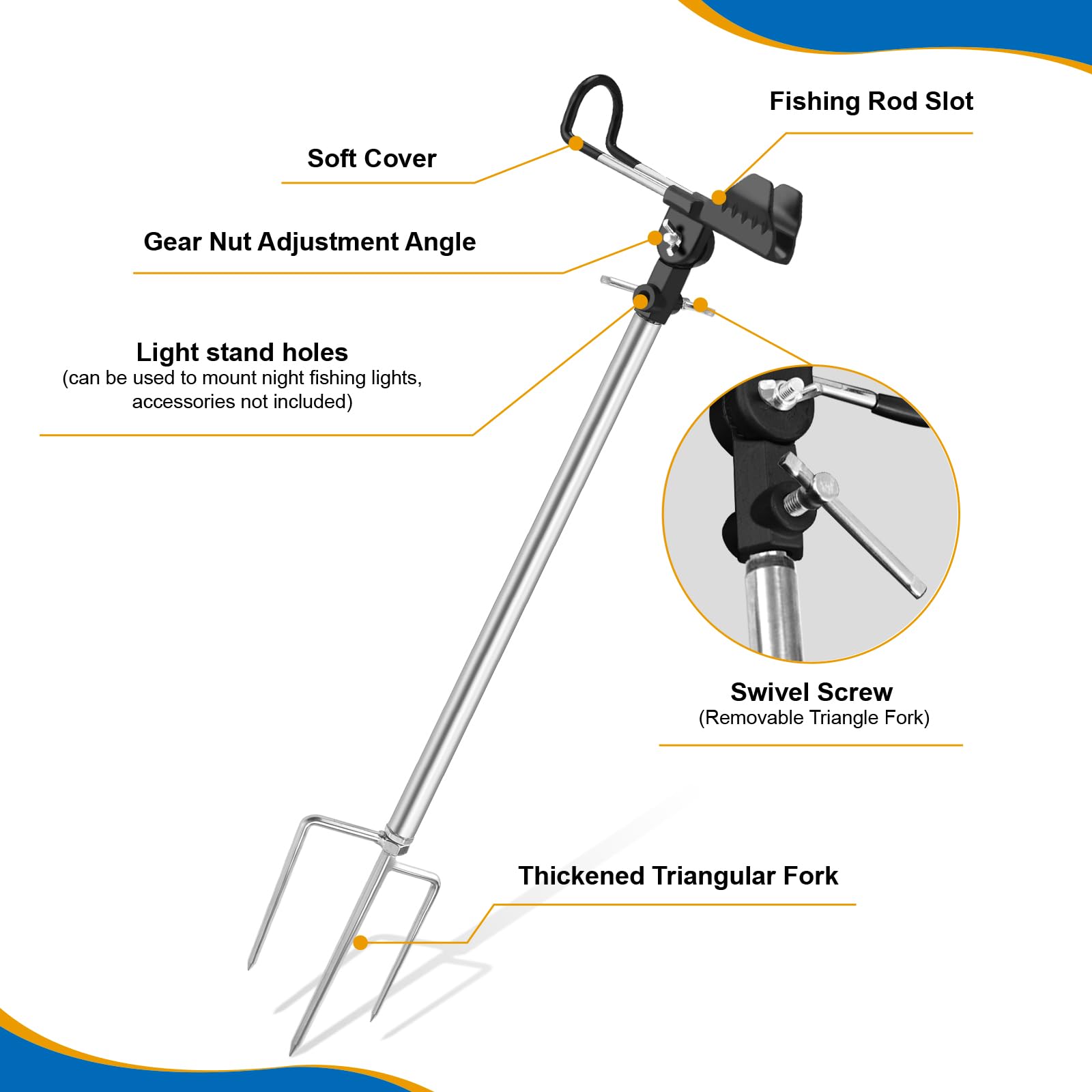 51 cm length AVCMOTO fishing rod holder ready for bank fishing