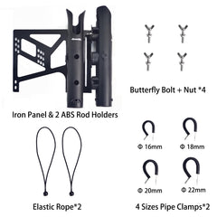 Aventik bike rod holder two rods secure shows stable transport of fishing gear