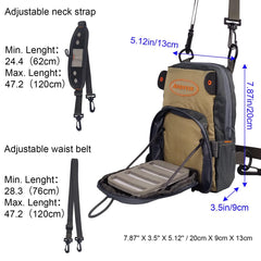 Adjustable neck strap on Aventik chest bag