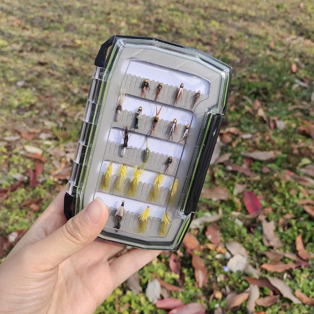 Clear lids for easy fly identification