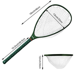Aventik clear rubber net bag reduces tangles and protects fish during catch-and-release.