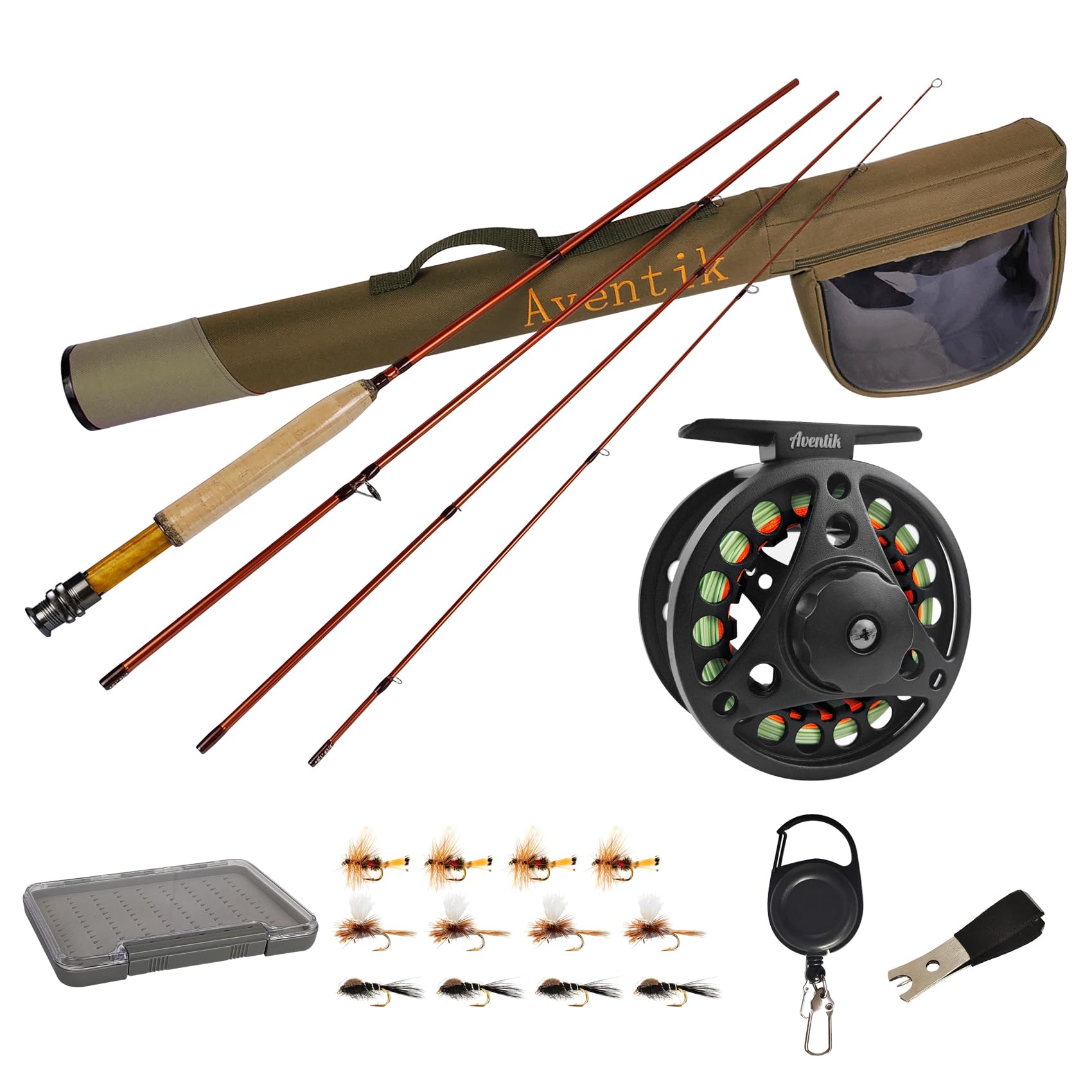 Aventik Extreme fly fishing combo: rod handle close-up for comfortable casting and precise control.