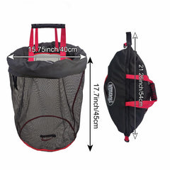 Bait basket in use on a kayak for live fish storage