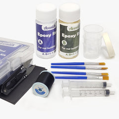 Aventik Fishing Rod Repair Kit – epoxy resin bottle and mixing tools