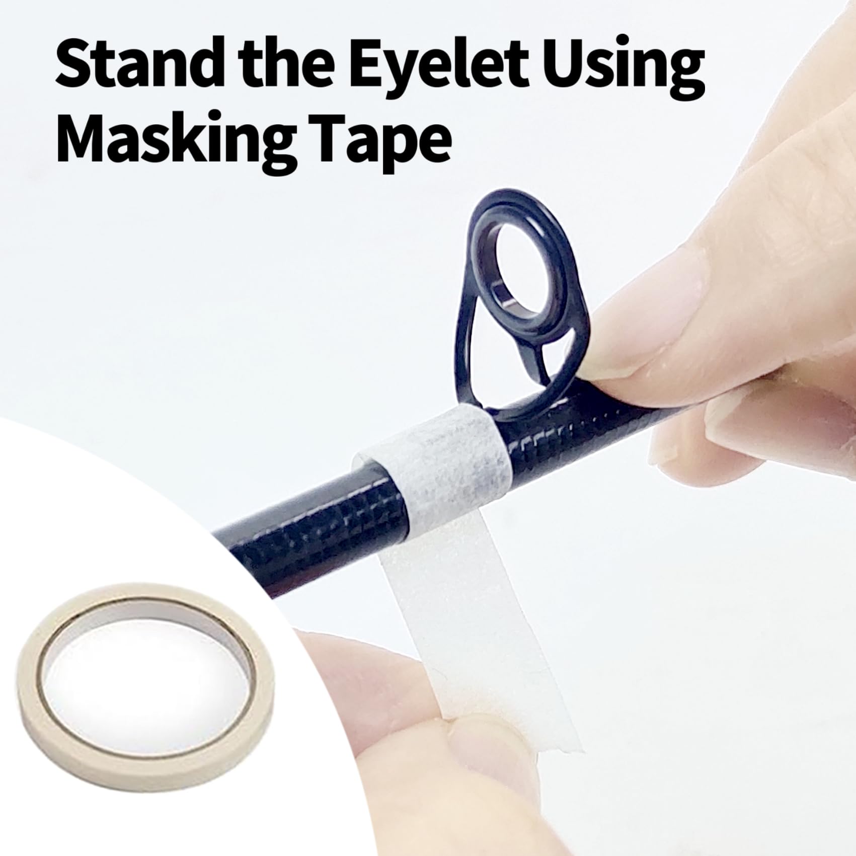 Masking tape included in Aventik Fishing Rod Repair Kit