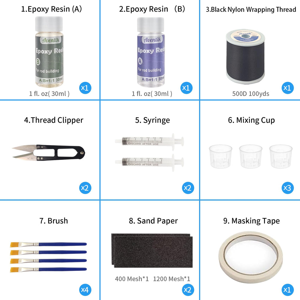 Close-up of wrapping thread for rod repair