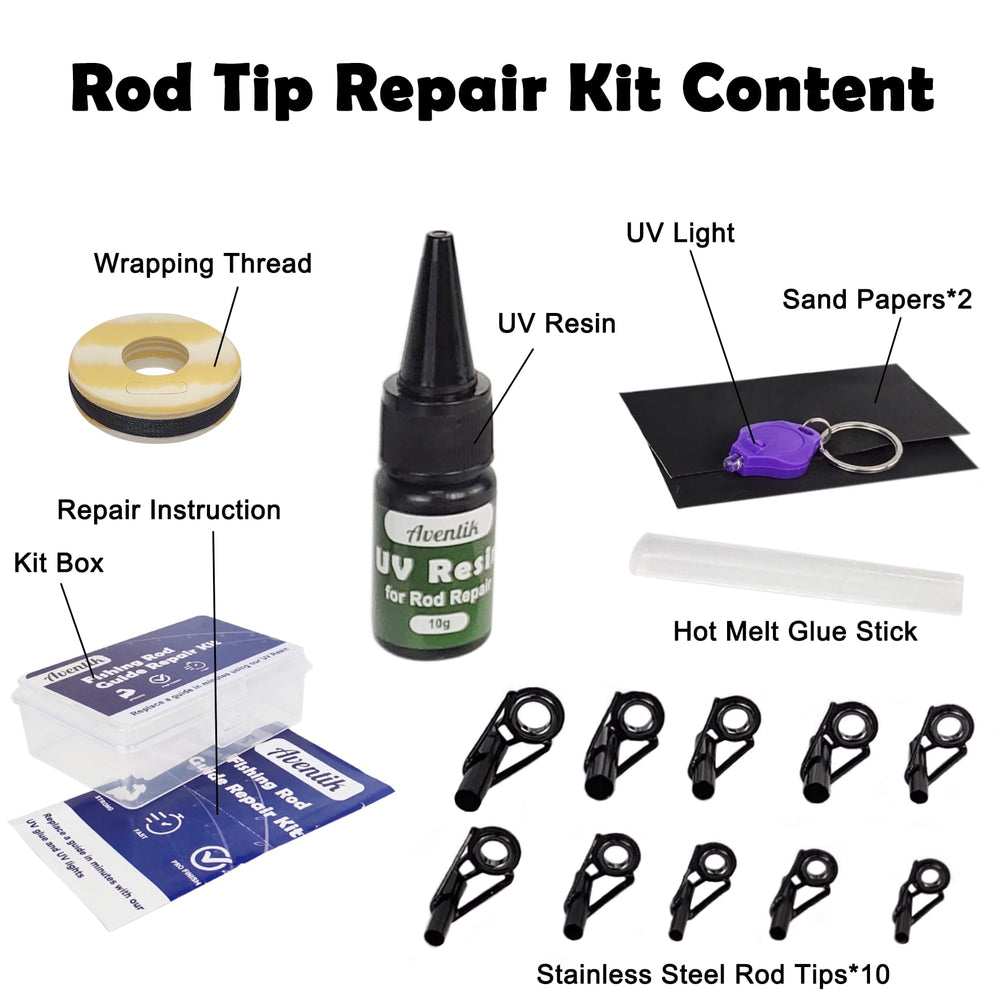 UV resin and UV light for rod tip repair