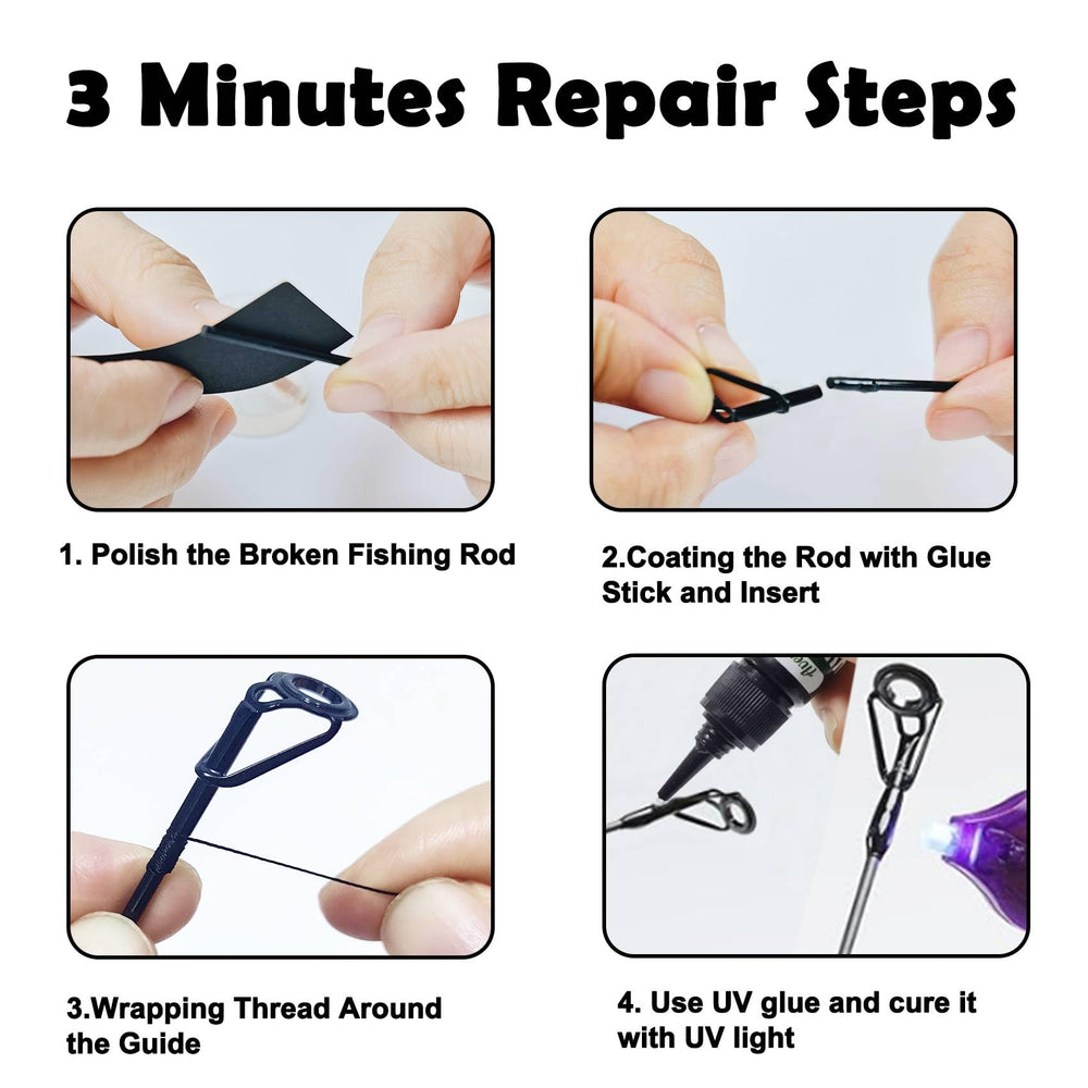 Tip guides sized 1.8mm to 3.8mm for various rods