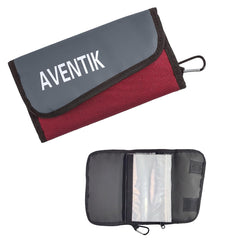 Aventik fishing tackle organizer case in dark red - front view