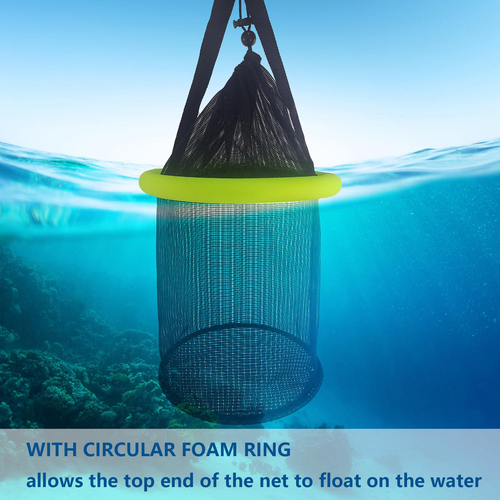 Front view of Aventik floating fish basket