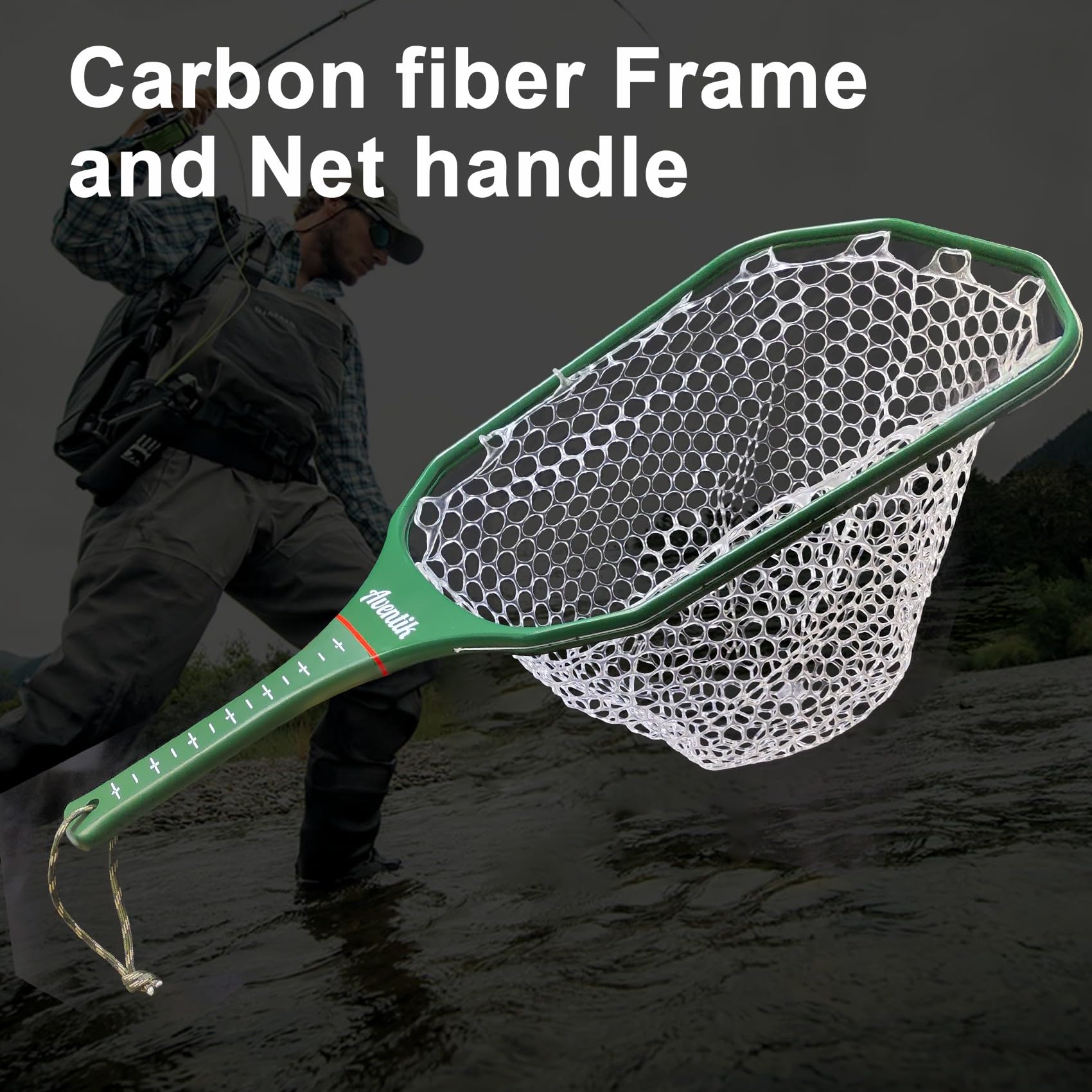 Aventik non-slip handle provides a secure grip in wet conditions.