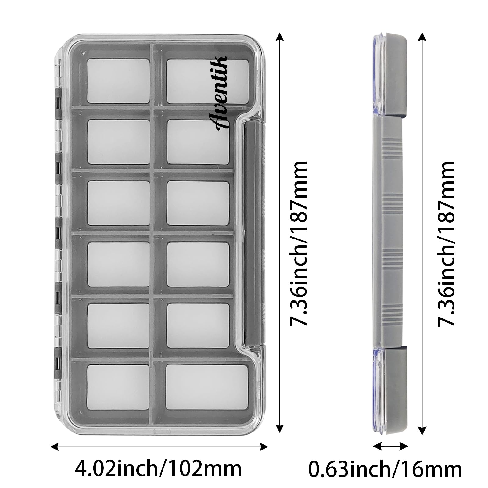 Close-up of magnetic insert and multiple compartments inside the fly box