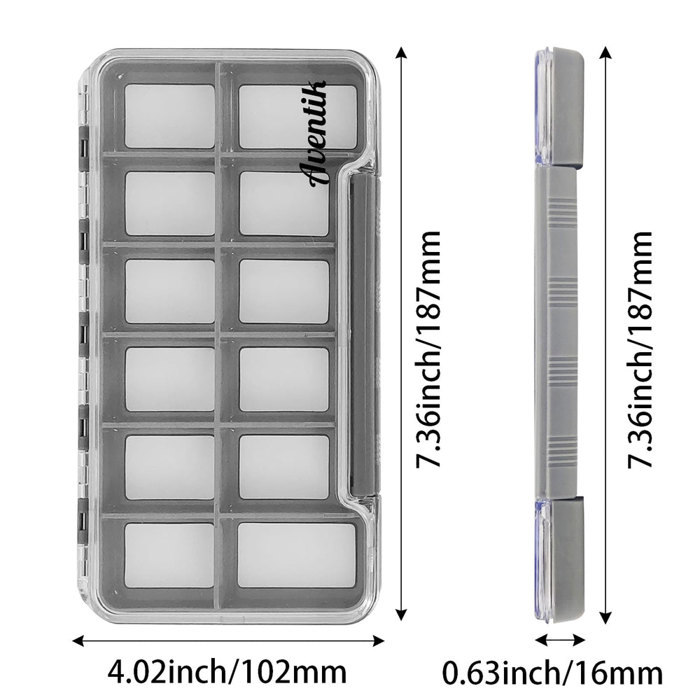 Close-up of magnetic insert and multiple compartments inside the fly box