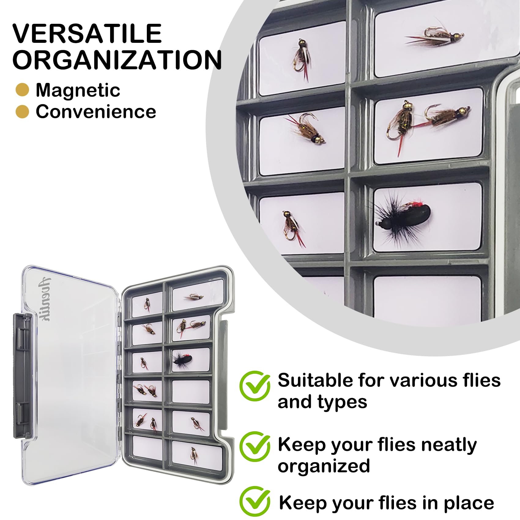 Waterproof seal on Aventik fly box protecting flies and hooks