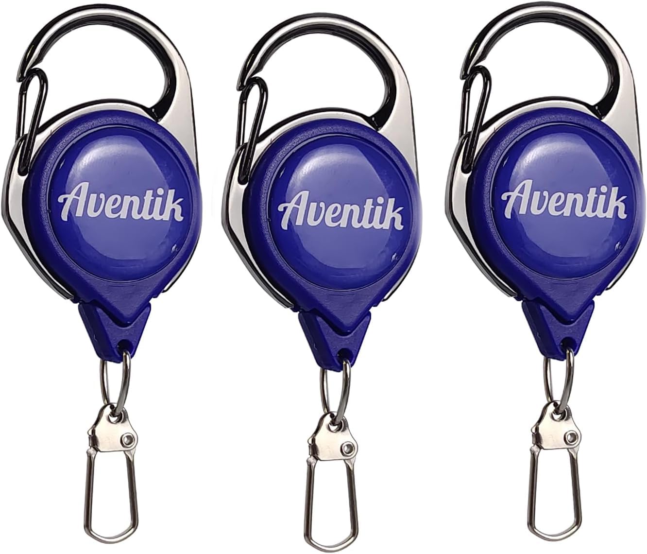 Aventik Fly Fishing Zinger Retractor 3-Piece Set Blue with Clip