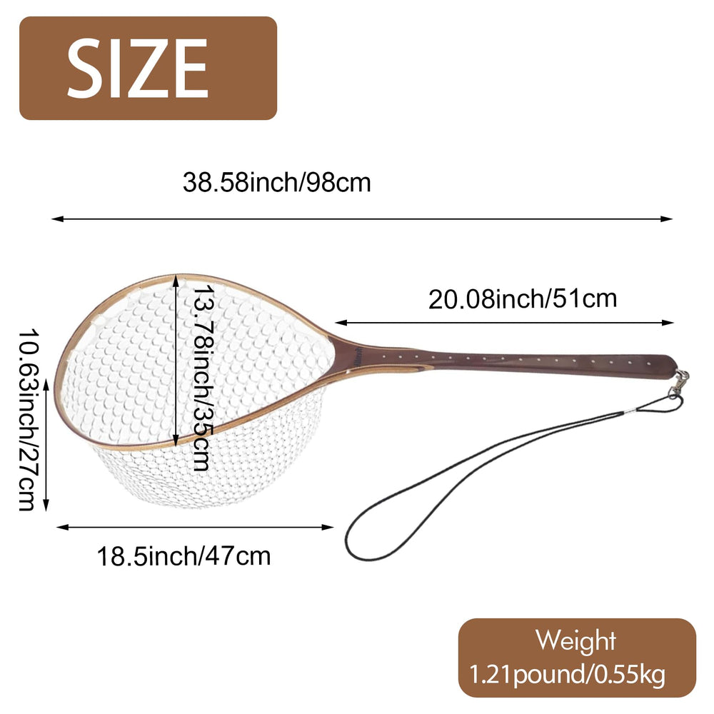 Aventik fly net soft rubber mesh reduces fish stress during capture