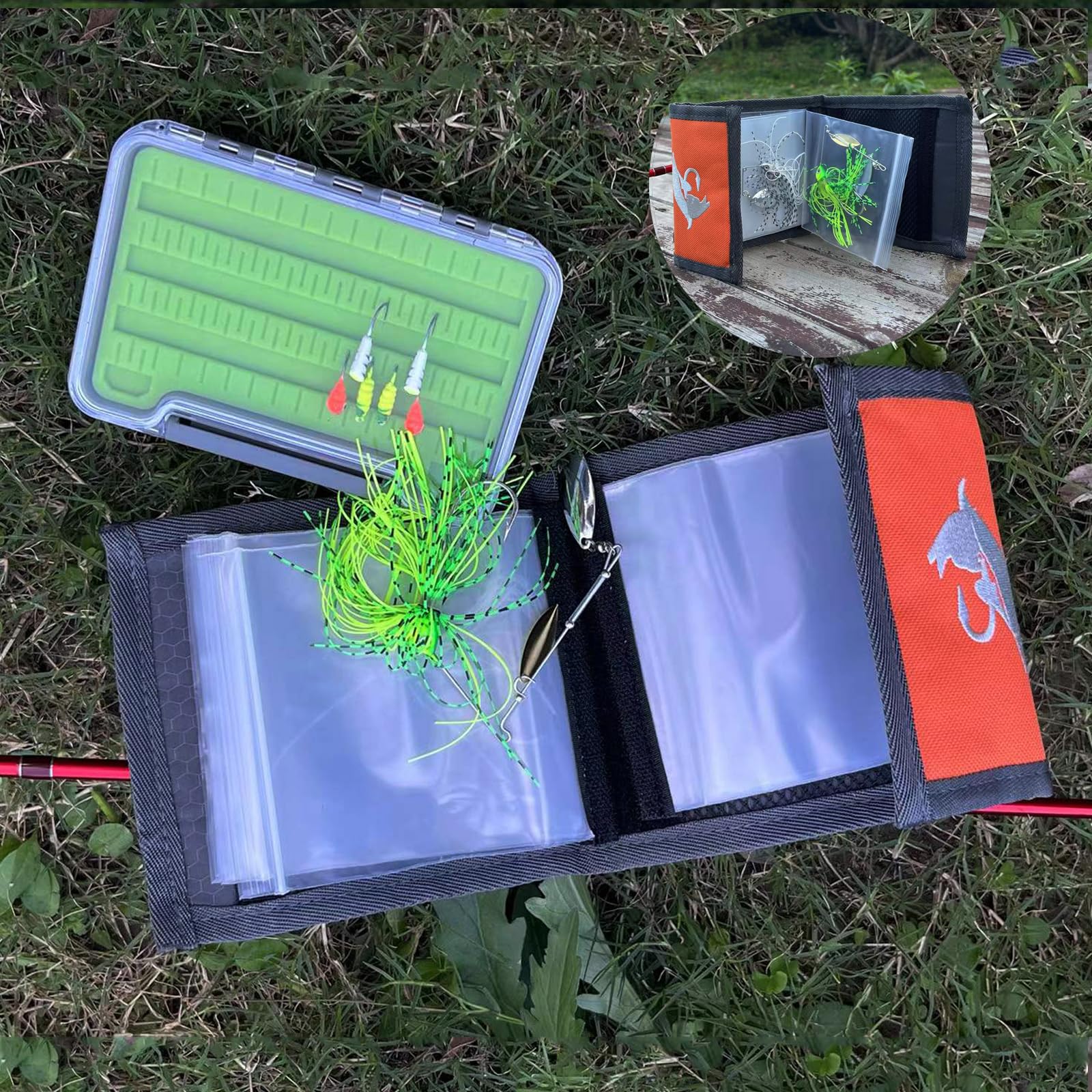 Two orange Aventik leader wallets in a 2-pack